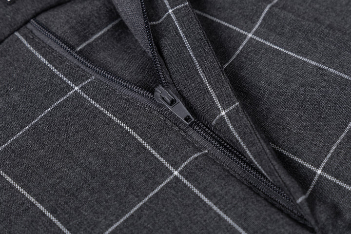 Bllmen Grey 3 Pieces Mens Suit Peak Lapel Tuxedos ST017