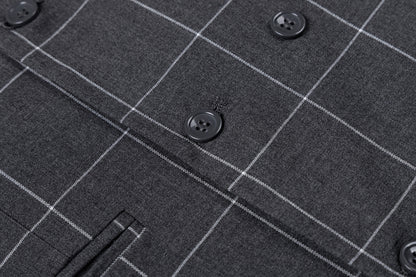 Bllmen Grey 3 Pieces Mens Suit Peak Lapel Tuxedos ST017