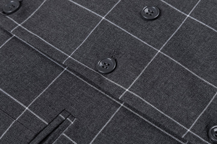 Bllmen Grey 3 Pieces Mens Suit Peak Lapel Tuxedos ST017