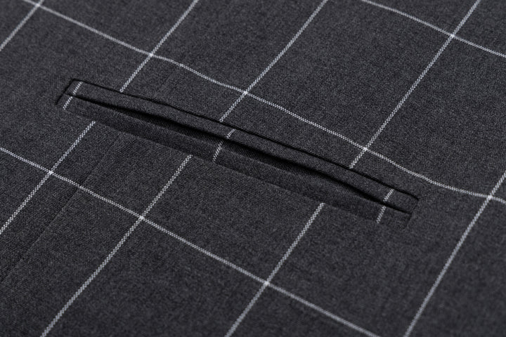 Bllmen Grey 3 Pieces Mens Suit Peak Lapel Tuxedos ST017