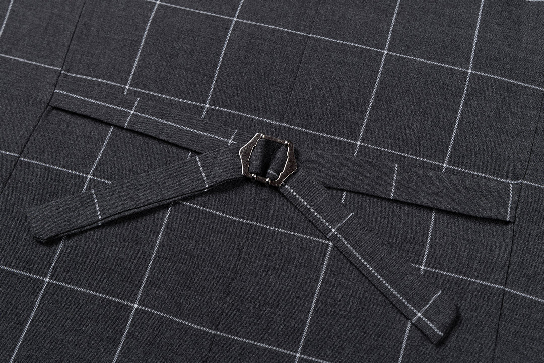 Bllmen Grey 3 Pieces Mens Suit Peak Lapel Tuxedos ST017