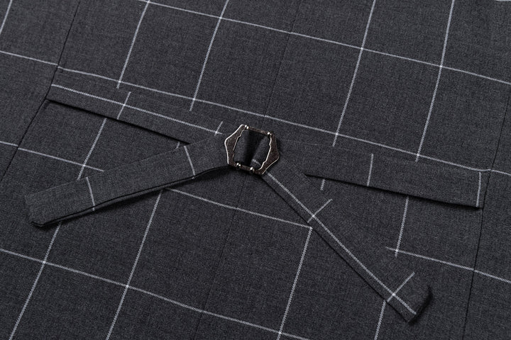 Bllmen Grey 3 Pieces Mens Suit Peak Lapel Tuxedos ST017