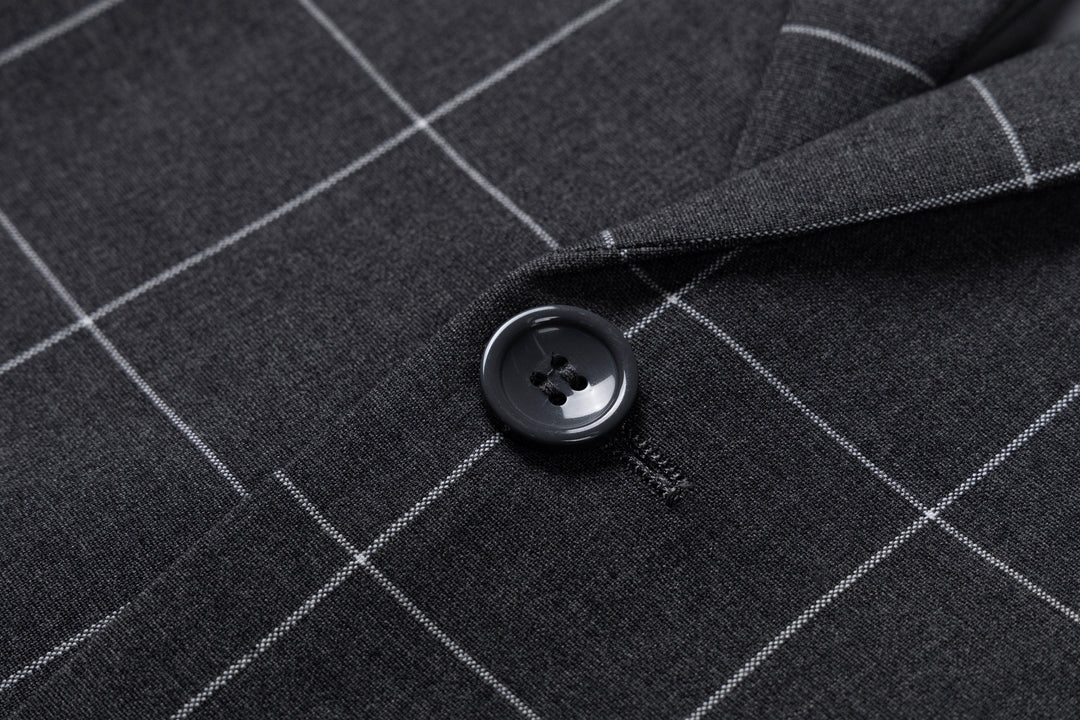 Bllmen Grey 3 Pieces Mens Suit Peak Lapel Tuxedos ST017