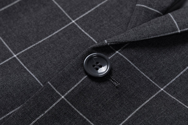 Bllmen Grey 3 Pieces Mens Suit Peak Lapel Tuxedos ST017