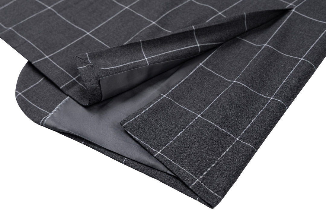 Bllmen Grey 3 Pieces Mens Suit Peak Lapel Tuxedos ST017