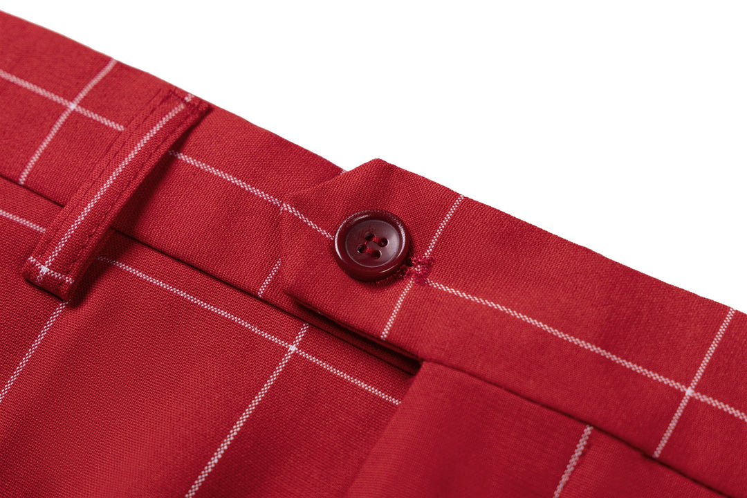 Bllmen Red 3 Pieces Mens Suit Peak Lapel Tuxedos ST017