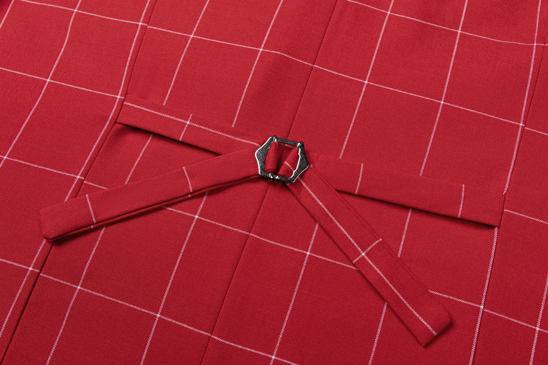 Bllmen Red 3 Pieces Mens Suit Peak Lapel Tuxedos ST017