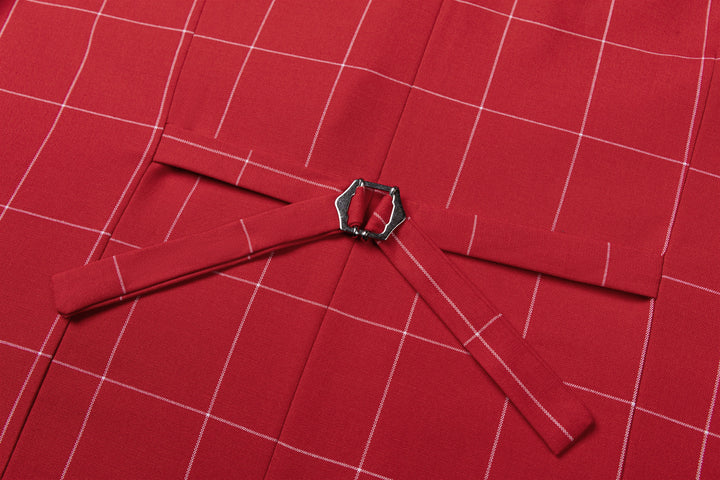 Bllmen Red 3 Pieces Mens Suit Peak Lapel Tuxedos ST017