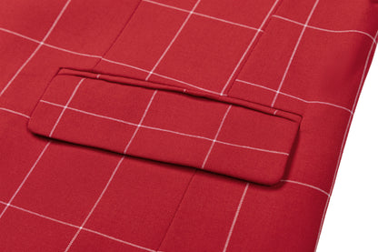 Bllmen Red 3 Pieces Mens Suit Peak Lapel Tuxedos ST017