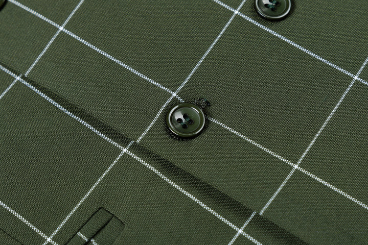 Bllmen Olive Green 3 Pieces Mens Suit Peak Lapel Tuxedos ST017