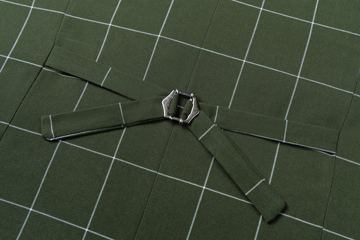 Bllmen Olive Green 3 Pieces Mens Suit Peak Lapel Tuxedos ST017