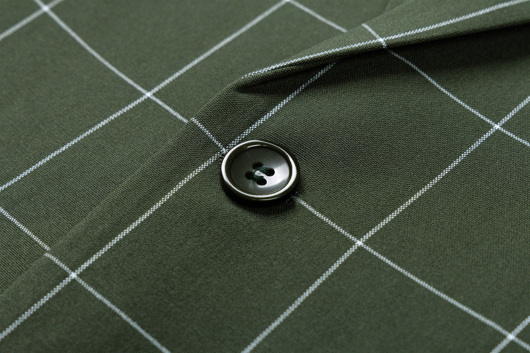 Bllmen Olive Green 3 Pieces Mens Suit Peak Lapel Tuxedos ST017