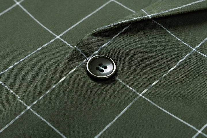 Bllmen Olive Green 3 Pieces Mens Suit Peak Lapel Tuxedos ST017