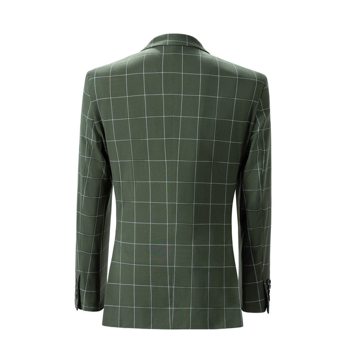 Bllmen Olive Green 3 Pieces Mens Suit Peak Lapel Tuxedos ST017