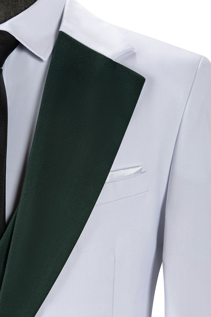 Bllmen Hunt Green 3 Pieces Mens Suit Notch Lapel Tuxedos ST011