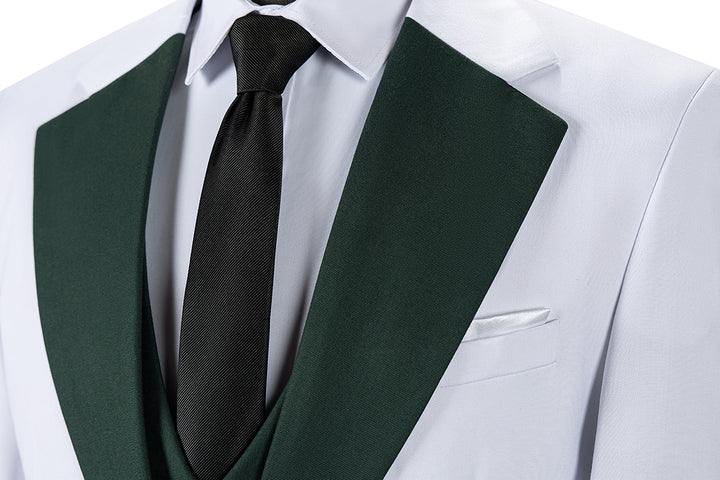 Bllmen Hunt Green 3 Pieces Mens Suit Notch Lapel Tuxedos ST011