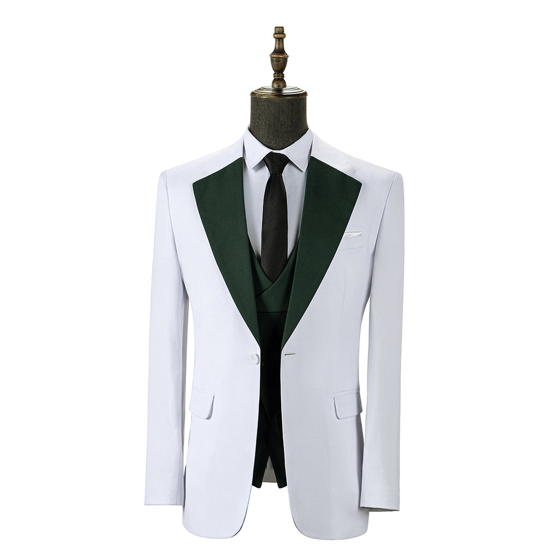 Bllmen Hunt Green 3 Pieces Mens Suit Notch Lapel Tuxedos ST011