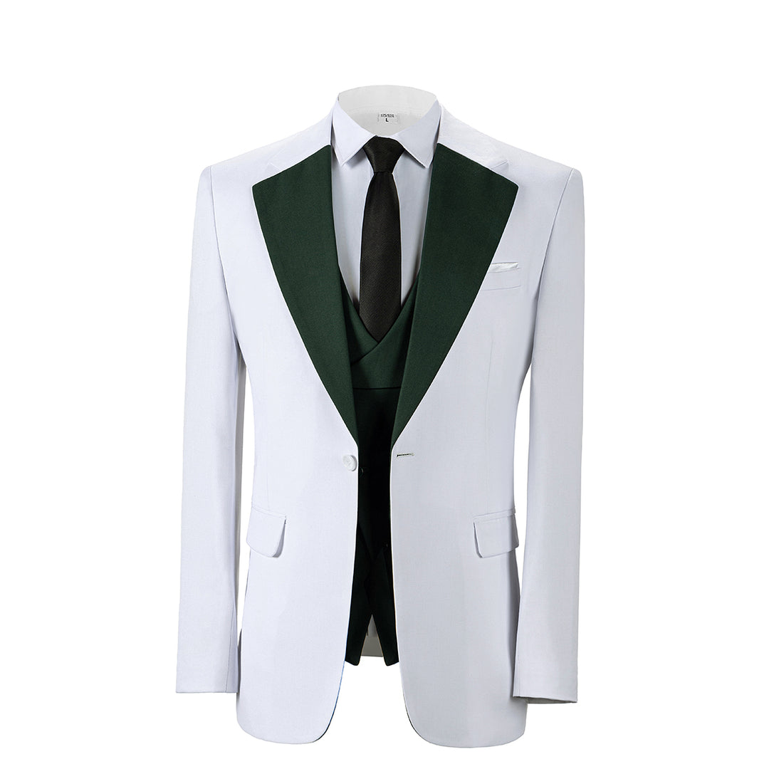 Bllmen Hunt Green 3 Pieces Mens Suit Notch Lapel Tuxedos ST011