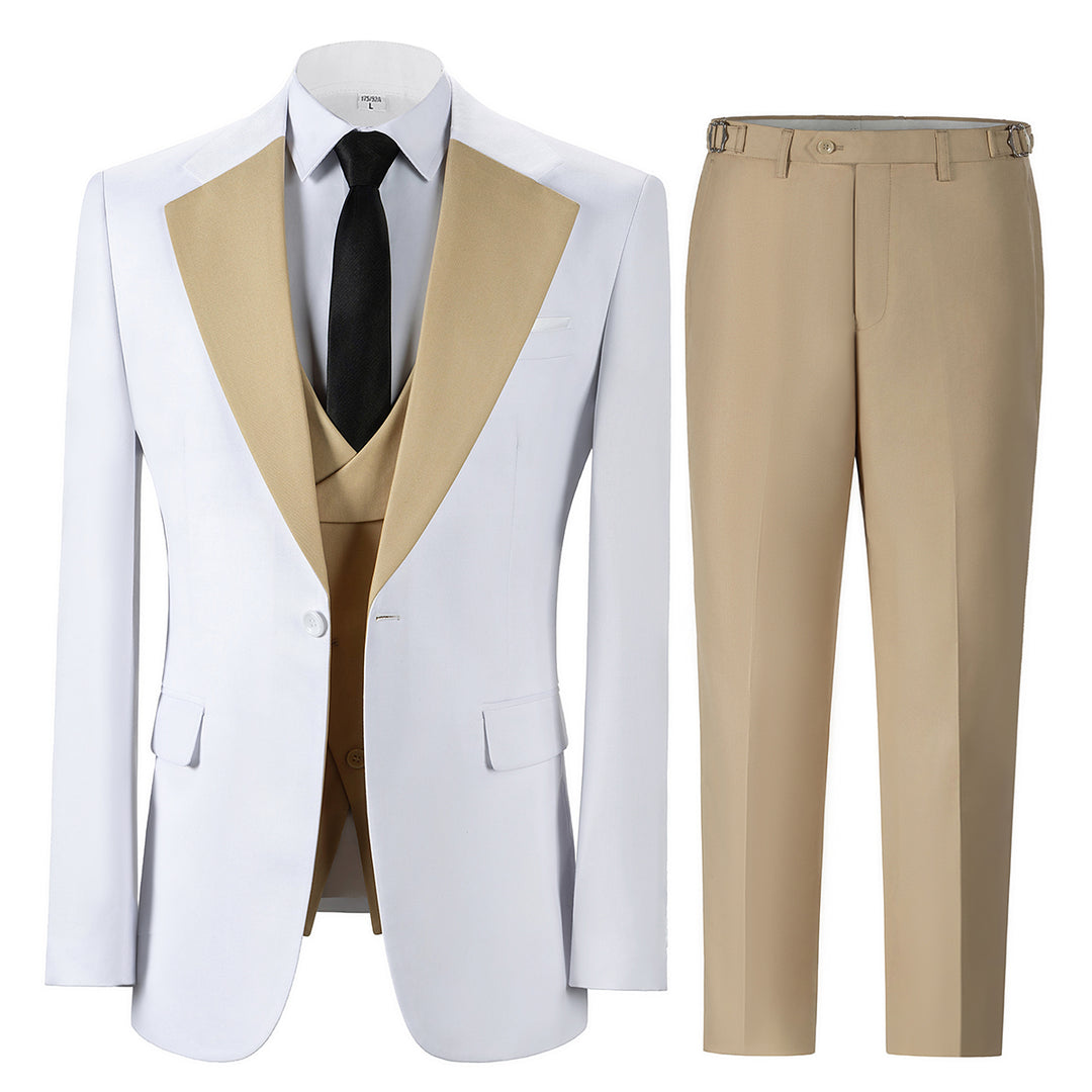 Bllmen Champagne 3 Pieces Mens Suit Notch Lapel Tuxedos ST011