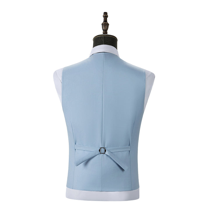 Bllmen Light Blue 3 Pieces Mens Suit Notch Lapel Tuxedos ST011