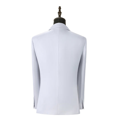 Bllmen Light Blue 3 Pieces Mens Suit Notch Lapel Tuxedos ST011