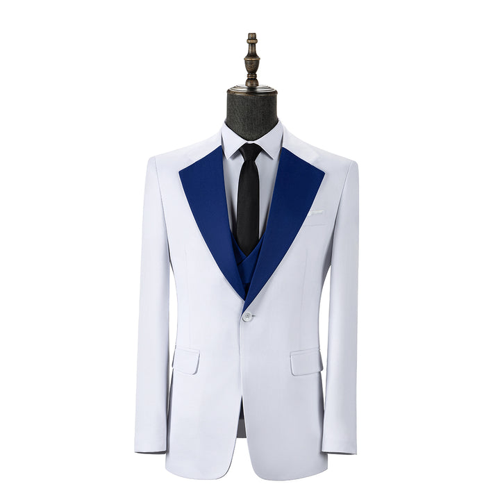 Bllmen Royal Blue 3 Pieces Mens Suit Notch Lapel Tuxedos ST011