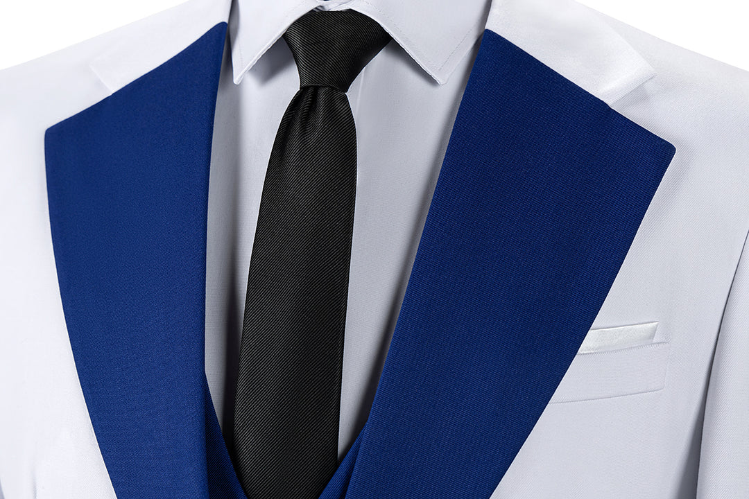 Bllmen Royal Blue 3 Pieces Mens Suit Notch Lapel Tuxedos ST011