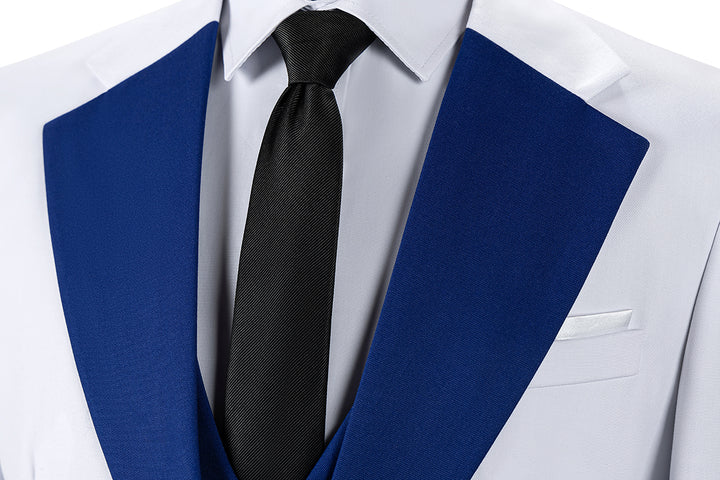 Bllmen Royal Blue 3 Pieces Mens Suit Notch Lapel Tuxedos ST011