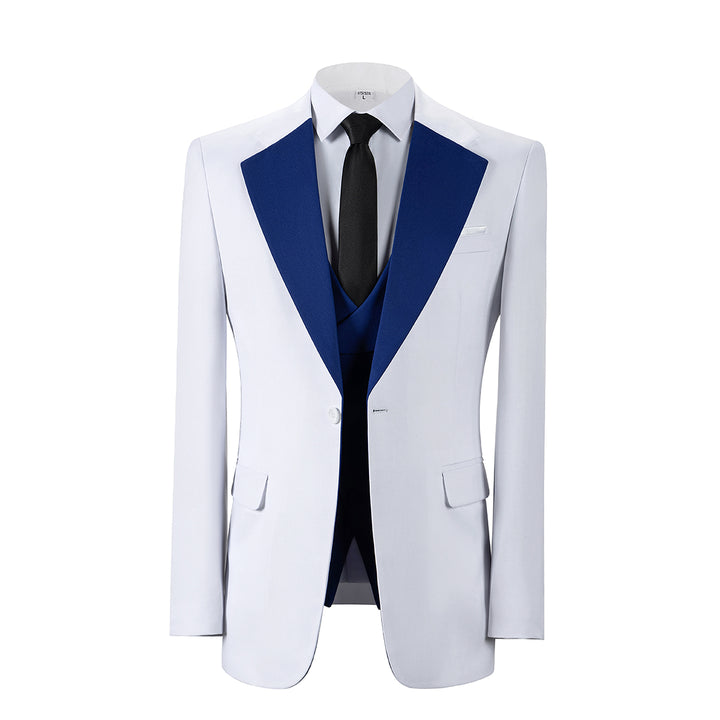 Bllmen Royal Blue 3 Pieces Mens Suit Notch Lapel Tuxedos ST011