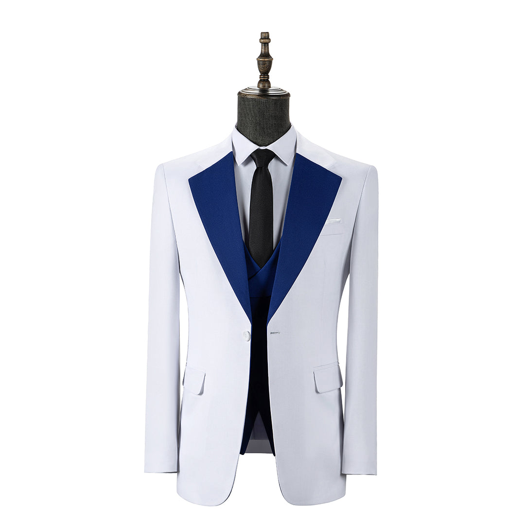 Bllmen Royal Blue 3 Pieces Mens Suit Notch Lapel Tuxedos ST011