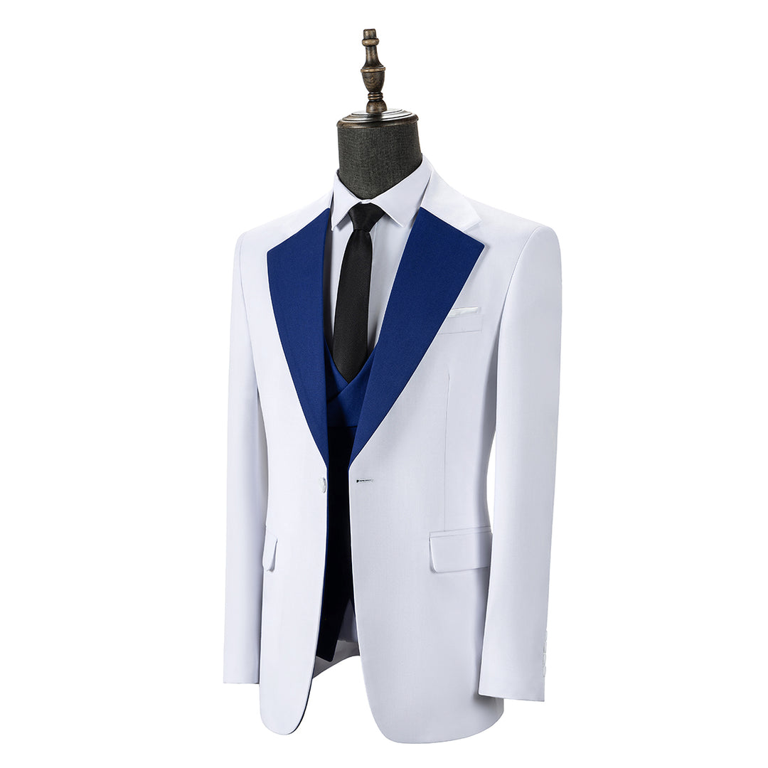 Bllmen Royal Blue 3 Pieces Mens Suit Notch Lapel Tuxedos ST011