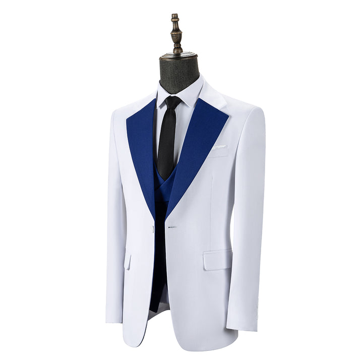 Bllmen Royal Blue 3 Pieces Mens Suit Notch Lapel Tuxedos ST011