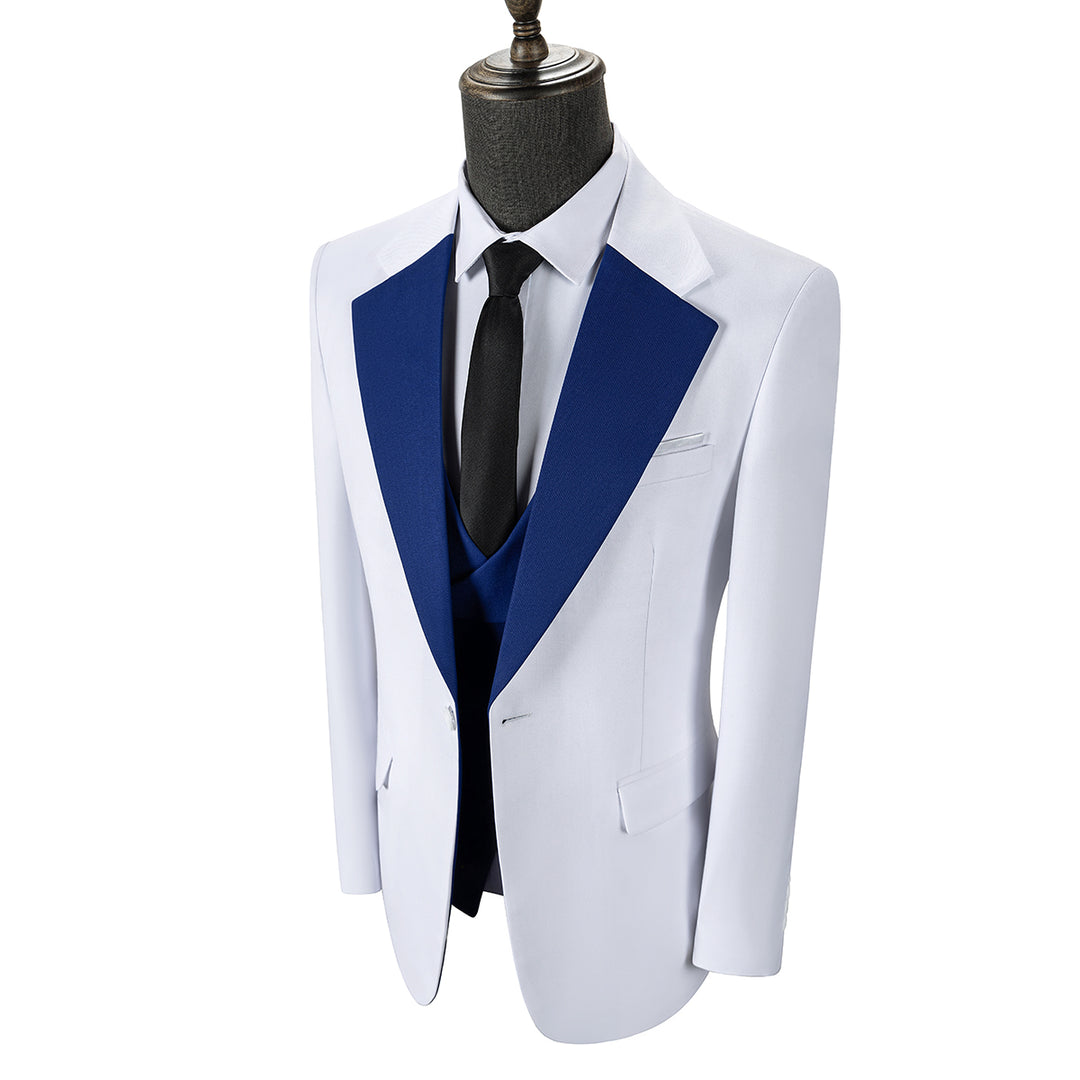 Bllmen Royal Blue 3 Pieces Mens Suit Notch Lapel Tuxedos ST011
