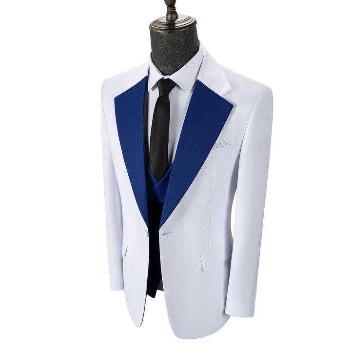 Bllmen Royal Blue 3 Pieces Mens Suit Notch Lapel Tuxedos ST011