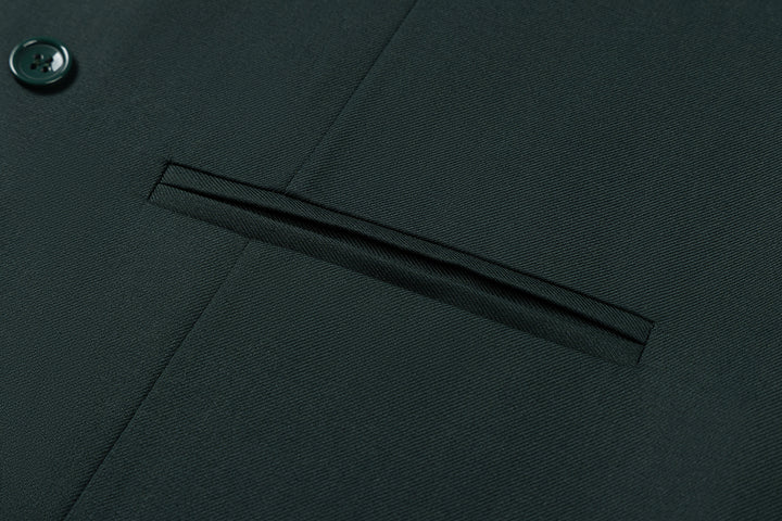 Bllmen Hunt Green 3 Pieces Mens Suit Notch Lapel Tuxedos ST011