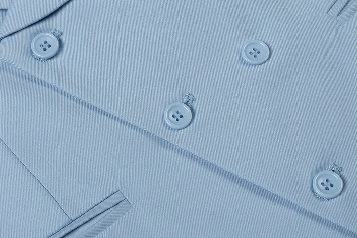 Bllmen Light Blue 3 Pieces Mens Suit Notch Lapel Tuxedos ST011