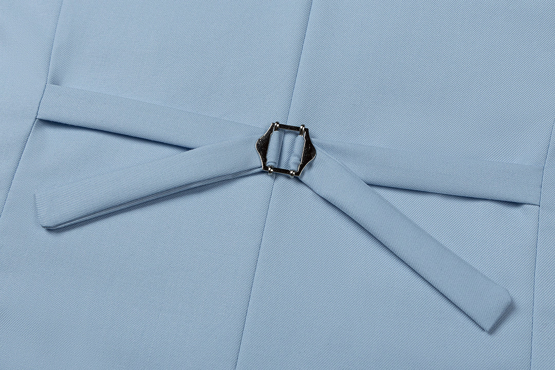 Bllmen Light Blue 3 Pieces Mens Suit Notch Lapel Tuxedos ST011