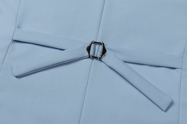 Bllmen Light Blue 3 Pieces Mens Suit Notch Lapel Tuxedos ST011