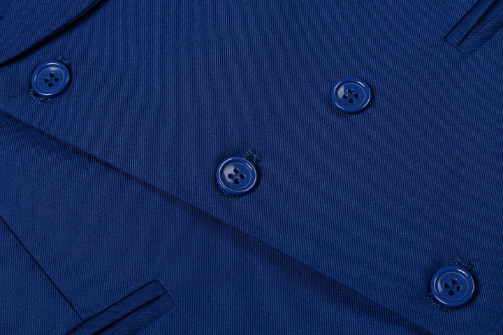 Bllmen Royal Blue 3 Pieces Mens Suit Notch Lapel Tuxedos ST011