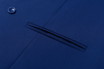 Bllmen Royal Blue 3 Pieces Mens Suit Notch Lapel Tuxedos ST011