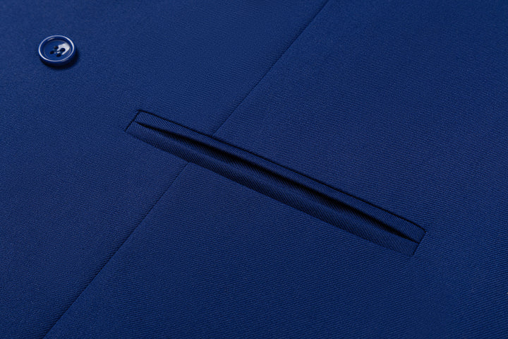 Bllmen Royal Blue 3 Pieces Mens Suit Notch Lapel Tuxedos ST011