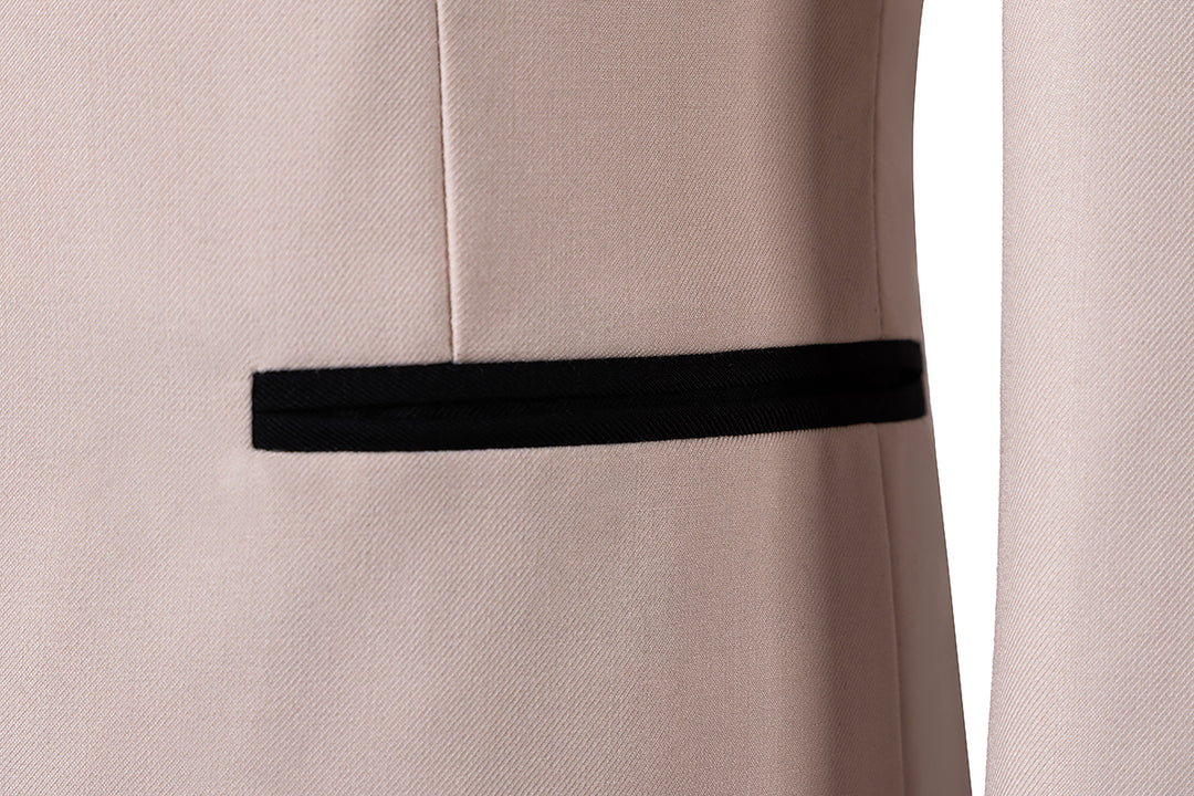 Bllmen Beige 3 Pieces Mens Suit Shawl Lapel Tuxedos ST004