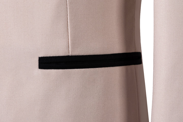 Bllmen Beige 3 Pieces Mens Suit Shawl Lapel Tuxedos ST004