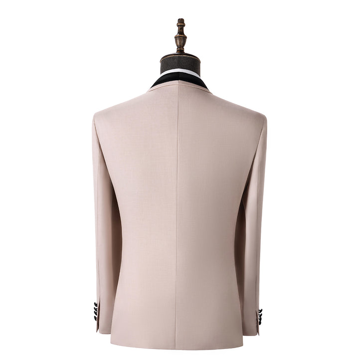 Bllmen Beige 3 Pieces Mens Suit Shawl Lapel Tuxedos ST004