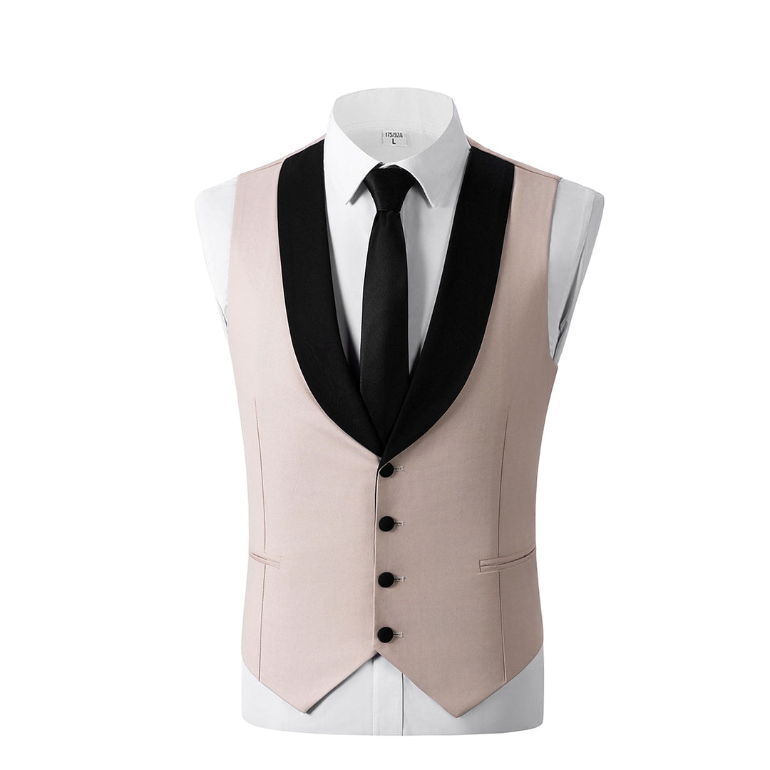 Bllmen Beige 3 Pieces Mens Suit Shawl Lapel Tuxedos ST004