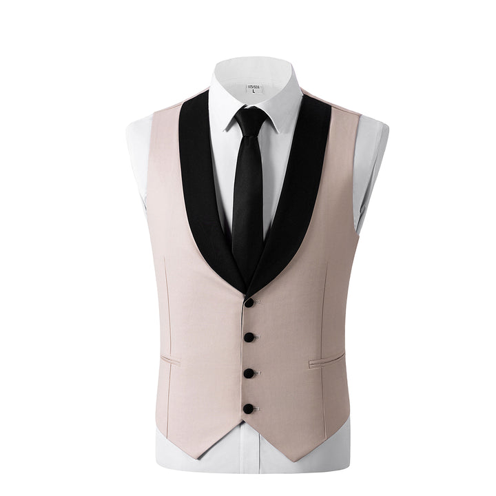 Bllmen Beige 3 Pieces Mens Suit Shawl Lapel Tuxedos ST004