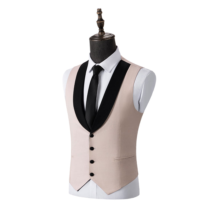 Bllmen Beige 3 Pieces Mens Suit Shawl Lapel Tuxedos ST004