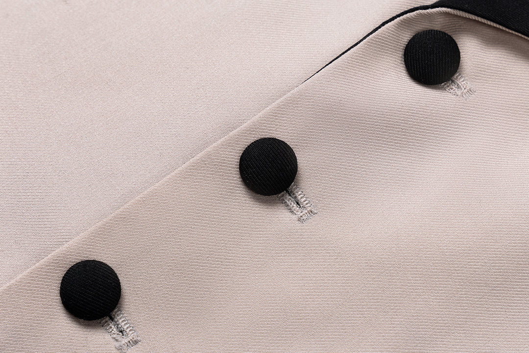 Bllmen Beige 3 Pieces Mens Suit Shawl Lapel Tuxedos ST004