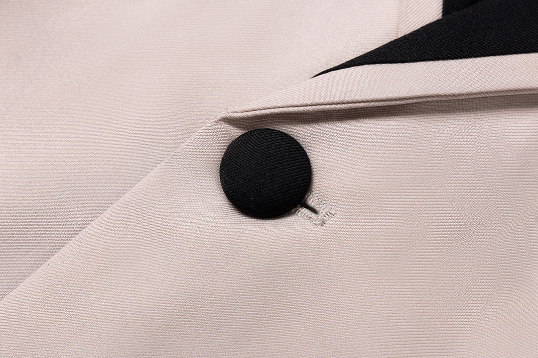 Bllmen Beige 3 Pieces Mens Suit Shawl Lapel Tuxedos ST004