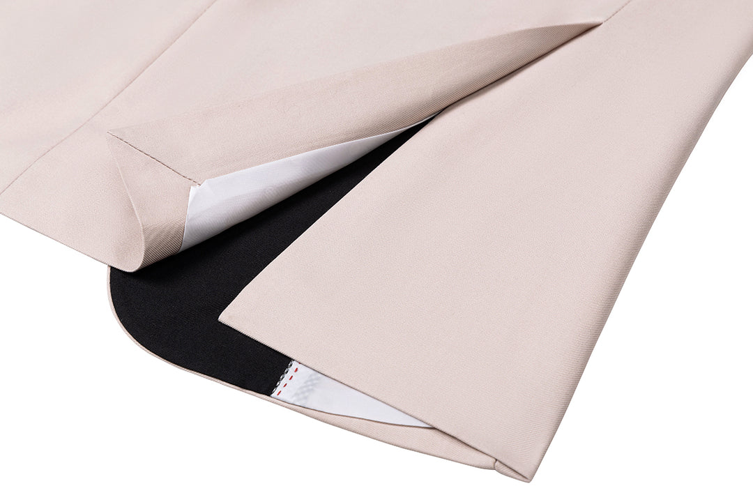 Bllmen Beige 3 Pieces Mens Suit Shawl Lapel Tuxedos ST004